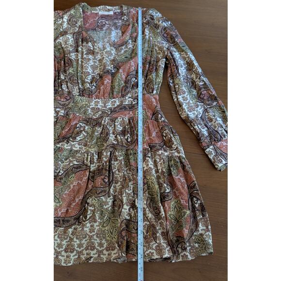 Ulla Johnson Maris Paisley-print Silk Crepe Bow Ruffle Mini Dress, size 8 - Picture 7 of 13
